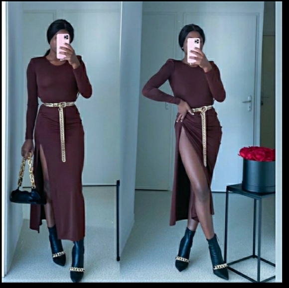 Zara maxi dress with shoulder pads - Picture 9 of 9